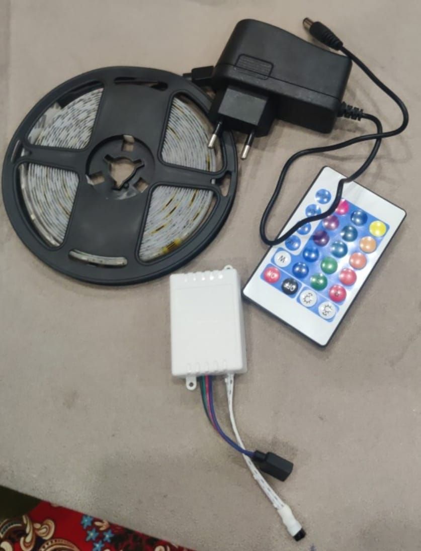 NEW RGB LED Strip Top Quality With Remote And 12V Power Supply - Multicolor | Best Quality RGB Light For Room Decoration Gaming Room Decoration View Gallery - Pakistan