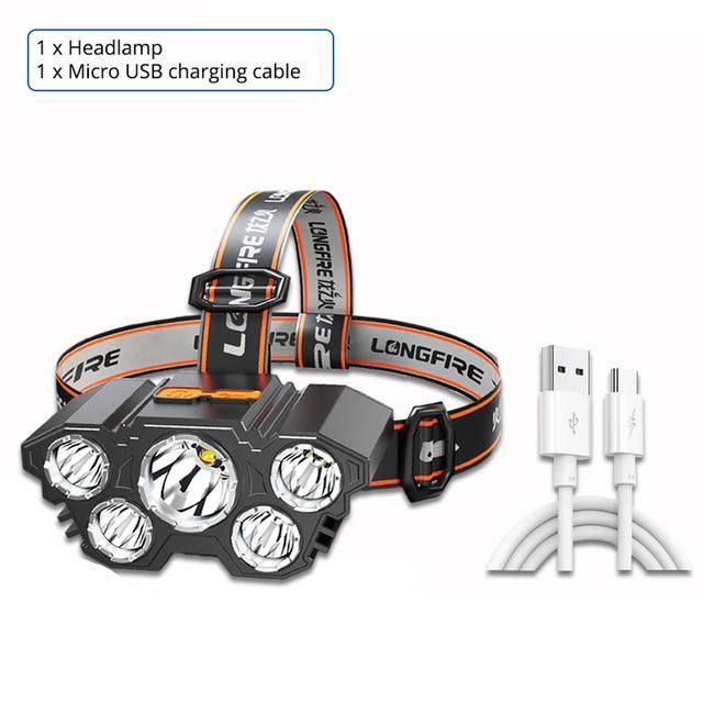 5 LED Headlamp Rechargeable Powerful Head Lamp with Built-in Battery Outdoor Camping Headlight Head Flashlight Head Light View Gallery - Pakistan