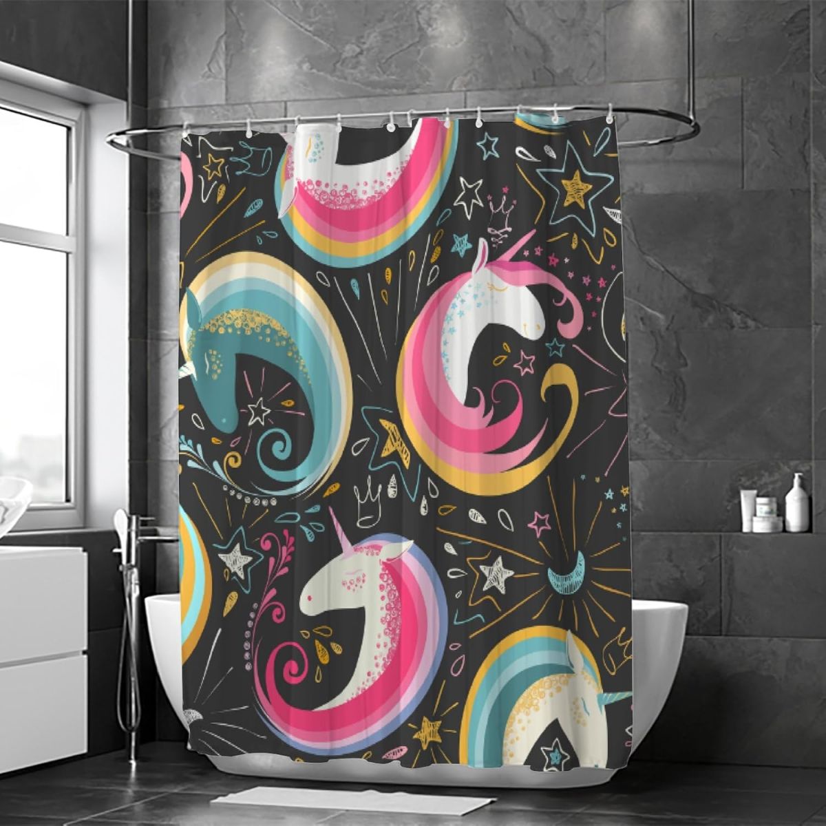 Bathroom Shower Curtain ,Modern Waterproof with 12 Hooks(random ) View Gallery - Pakistan