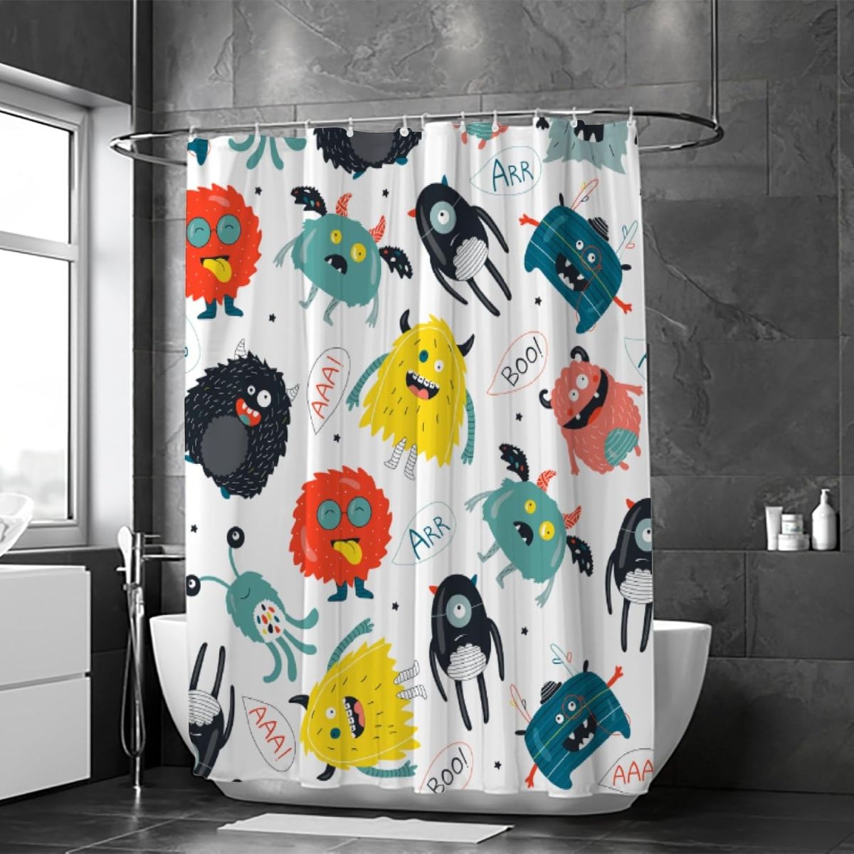 Bathroom Shower Curtain ,Modern Waterproof with 12 Hooks(random ) View Gallery - Pakistan