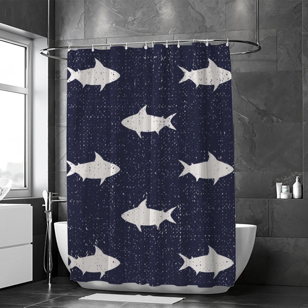 Bathroom Shower Curtain ,Modern Waterproof with 12 Hooks(random ) View Gallery - Pakistan
