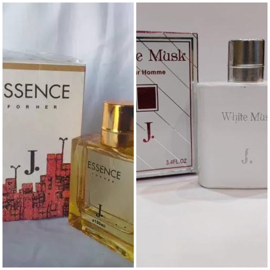 Pack of 2 White Musk and J. Essence Eau De Long Lasting Fragrance Men's Perfume 100 ML