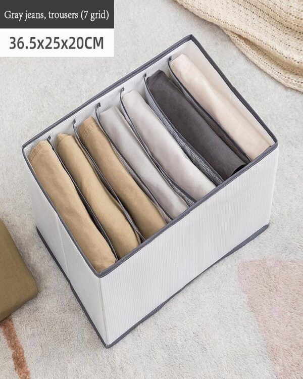 7 Grids Washable Wardrobe Clothes Organizer, Jeans Compartment Storage Box, Clothes Drawer Mesh Separation Box, Portable Foldable Closet View Gallery - Pakistan