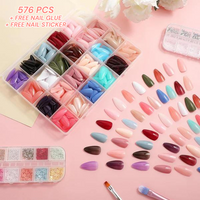 Artificial Nails Pack - 576 Nails with Glue &amp; Stickers View Gallery - Pakistan