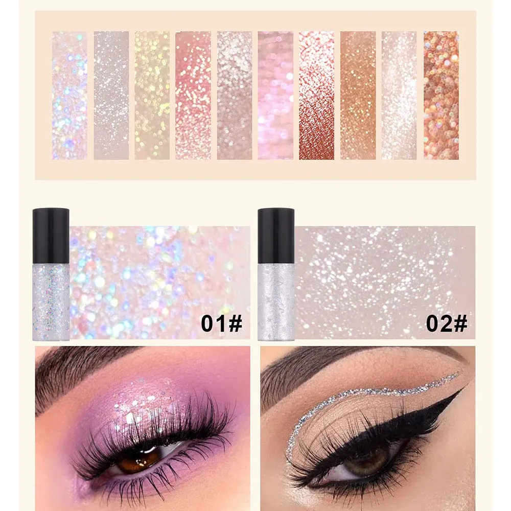 10 Colors Glitter Liquid Eyeliner Shining Eyeliner Set for girls . View Gallery - Pakistan