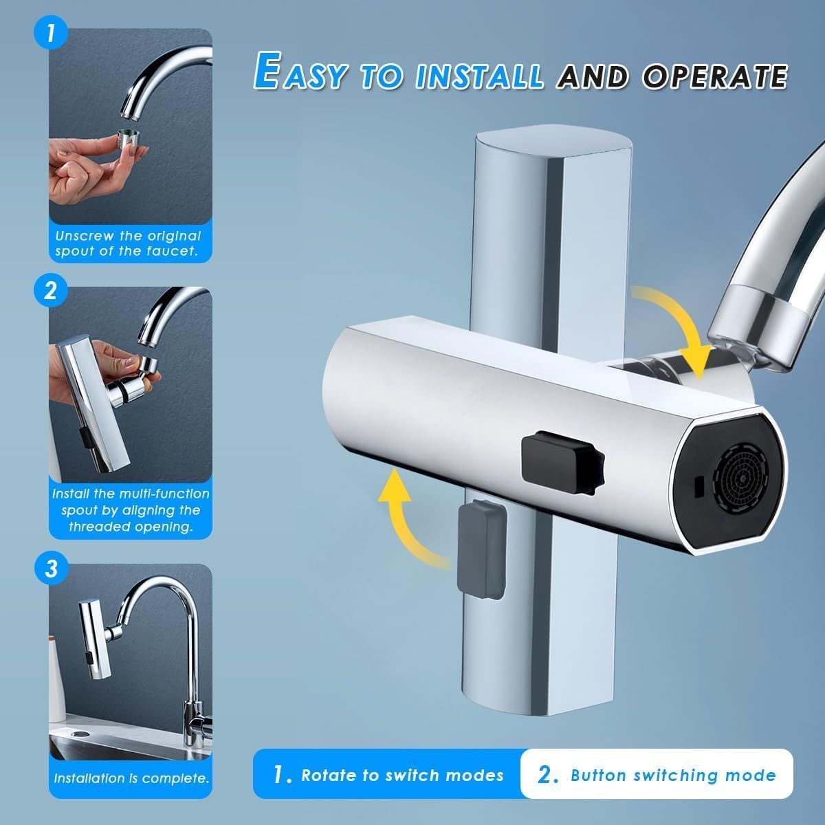 Multifunctional Kitchen Sink Waterfall Faucet he faucet shower 3 water flow effect modes, Bathroom Basin Tap View Gallery - Pakistan