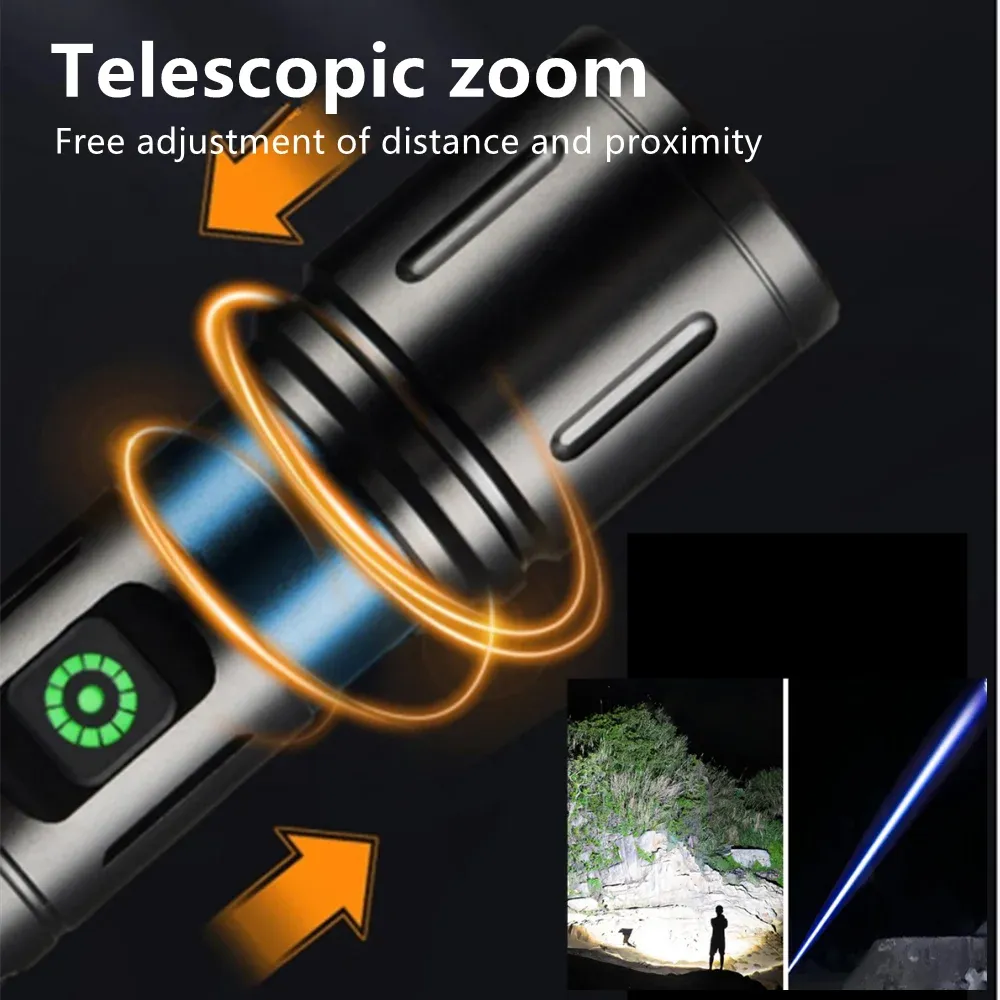 Ruilang  Portable Rechargeable Powerful LED Flashlight, Aluminum Alloy Zoom Flashlight View Gallery - Pakistan