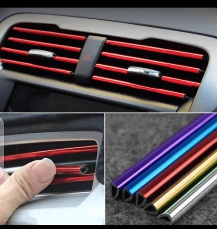 Car air-conditioning grill moulding for decorating  ,Car AC Decor Strip Only Red colour View Gallery - Pakistan
