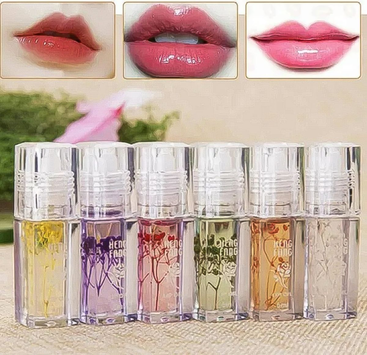 ( Pack Of 4) Flower Transparent Liquid Lip Oil 5ml View Gallery - Pakistan