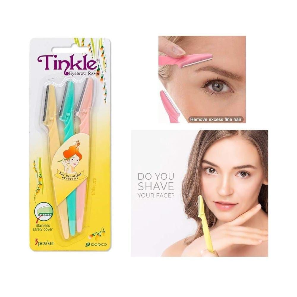Pack of 3  Tinkle Eyebrow Razor Eyebrow Face Hair Removal &amp; Shaper View Gallery - Pakistan