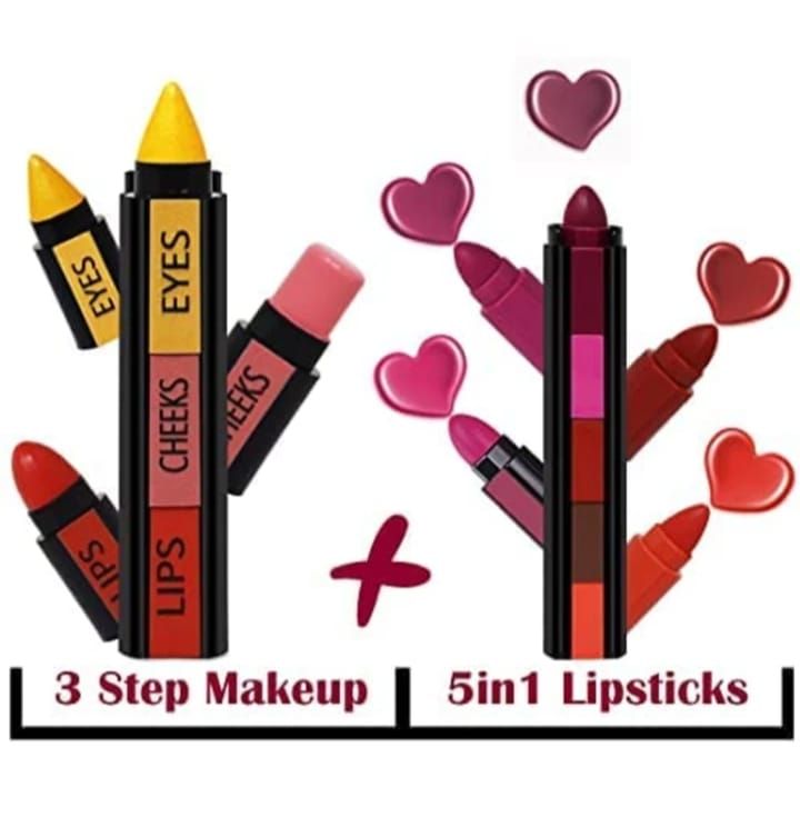3 in 1  HUDA  Beauty  Professional  Eyes Cheeks Lips (Lipsticks) View Gallery - Pakistan