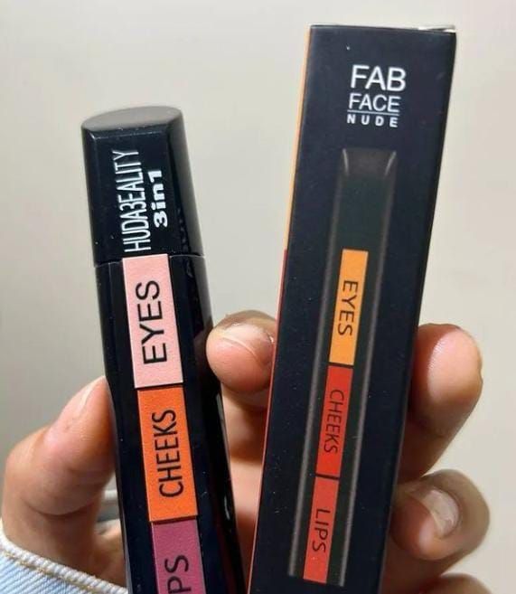 3 in 1  HUDA  Beauty  Professional  Eyes Cheeks Lips (Lipsticks) View Gallery - Pakistan