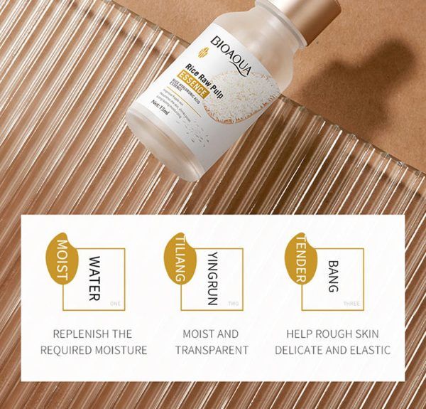 Original Bioaqua Rice Serum Natural Moisturizing Anti Aging Skin Care Face (15ml) View Gallery - Pakistan