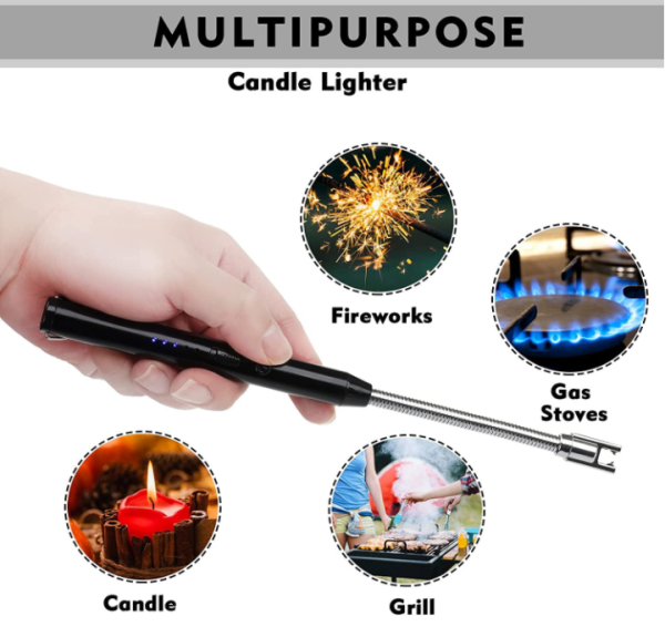 Arc Lighter With Usb Charging,flameless Windproof,led Battery Display,safety Switch | rotate 360 Degrees, for Aromatherapy (random Colors) View Gallery - Pakistan