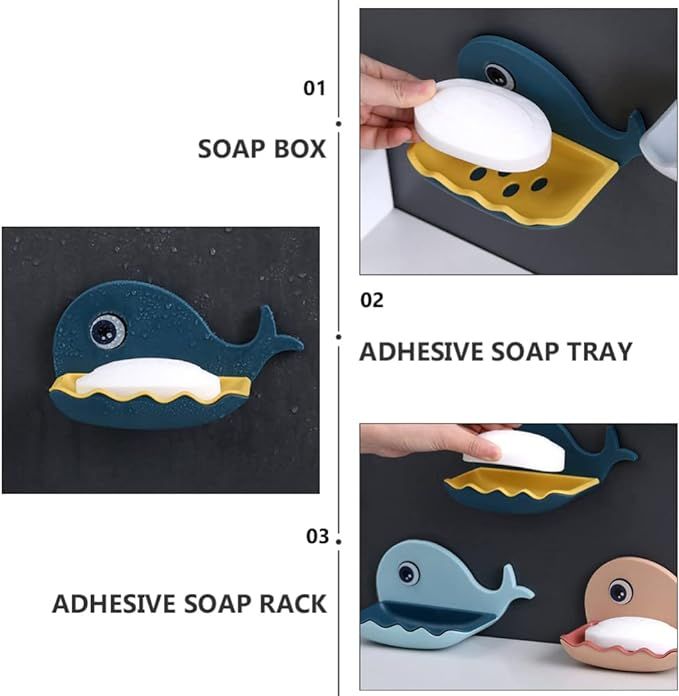 Whale Fish Shaped Soap Holder for Bathroom |  Wall Mounted Soap Bar, Holder Rack for Shower Wall, Kitchen, Bathroom - random color(1 PC) View Gallery - Pakistan