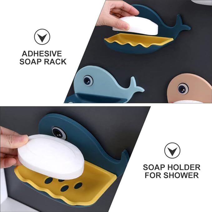 Whale Fish Shaped Soap Holder for Bathroom |  Wall Mounted Soap Bar, Holder Rack for Shower Wall, Kitchen, Bathroom - random color(1 PC) View Gallery - Pakistan