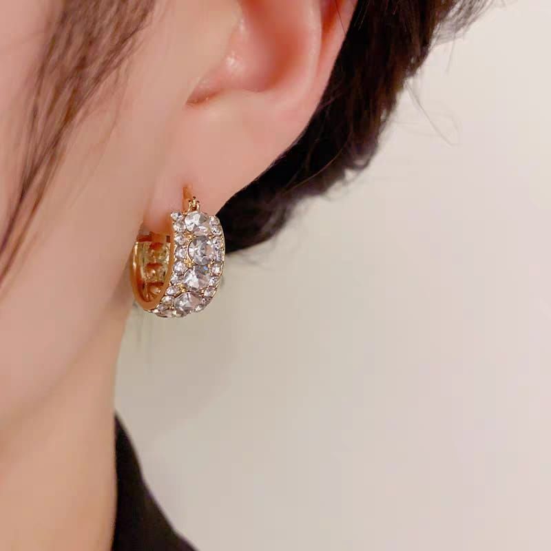 Korean luxury zirconium hoops Earrings  For Girls View Gallery - Pakistan
