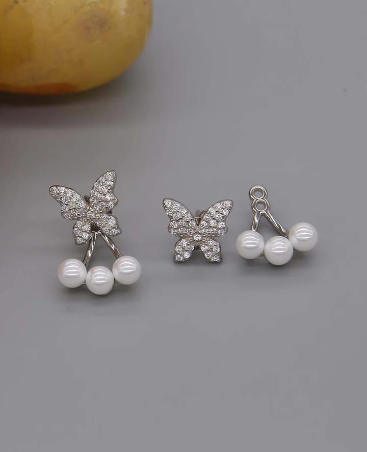 Butterfly Pearl Korean  Earrings For Girls View Gallery - Pakistan