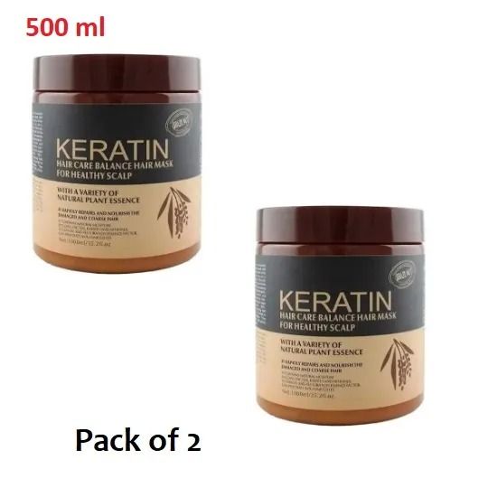 Pack Of 2 | Keratin Hair Mask Treatment Your Secret to Shiny, Healthy Hair 500ml View Gallery - Pakistan