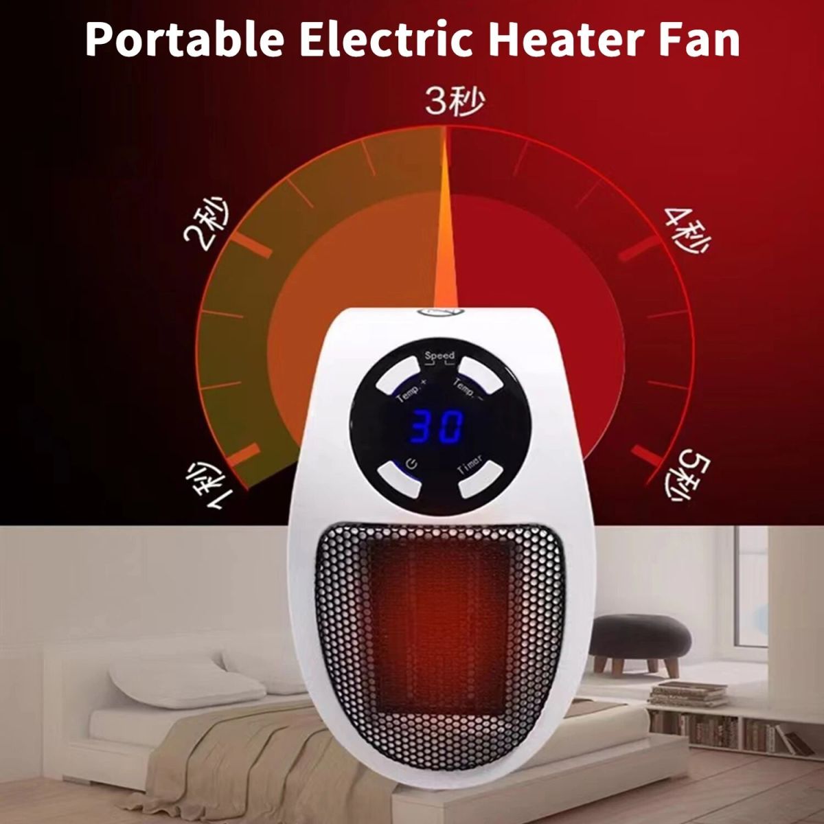Portable Electric Heater Fan Heater Electric Ceramic Fan Energy-Saving Heater Safe Quiet Heating Fan room for Winter. View Gallery - Pakistan