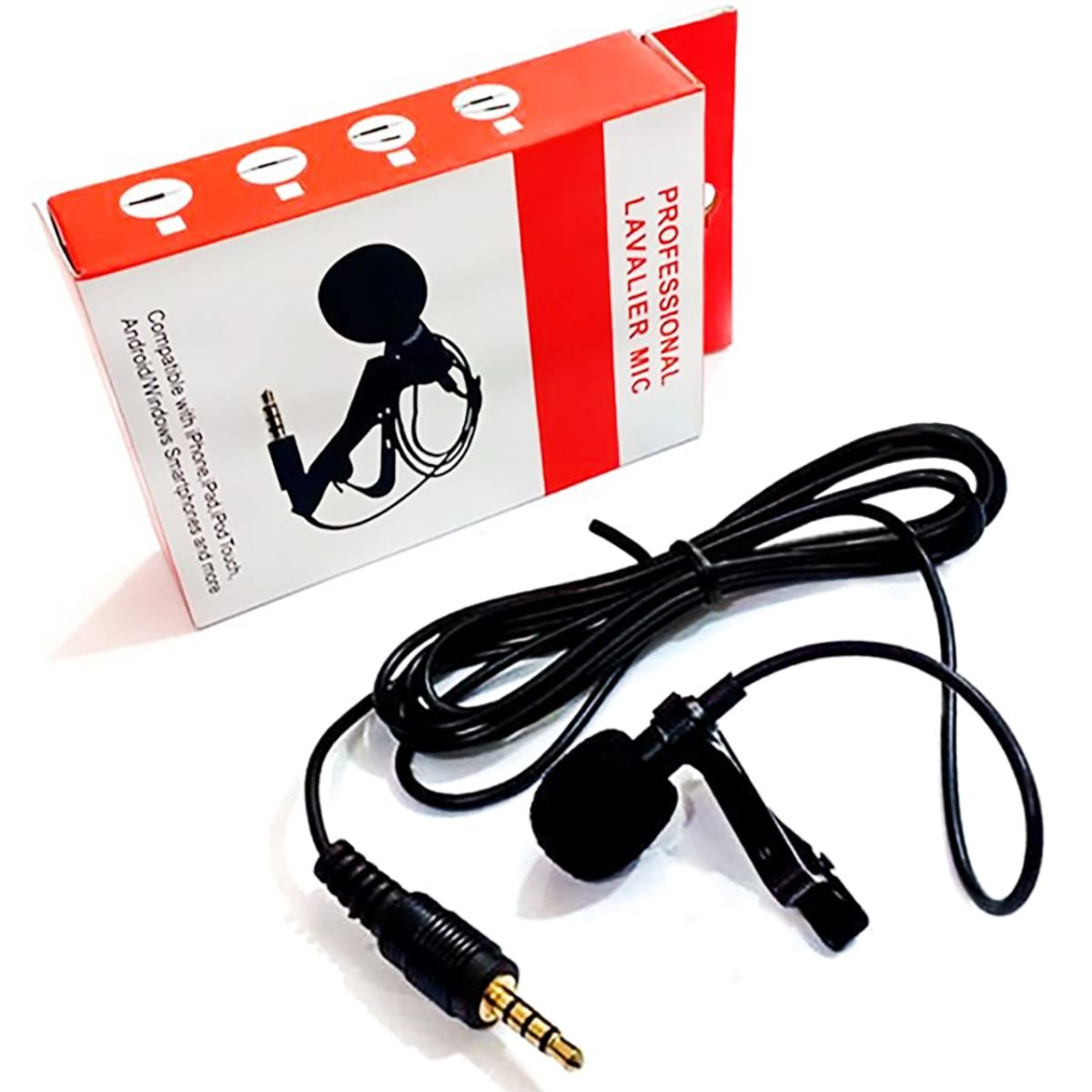Professional Lavalier Mic 3.5mm suitable for mobile phones iPhone and other devices.