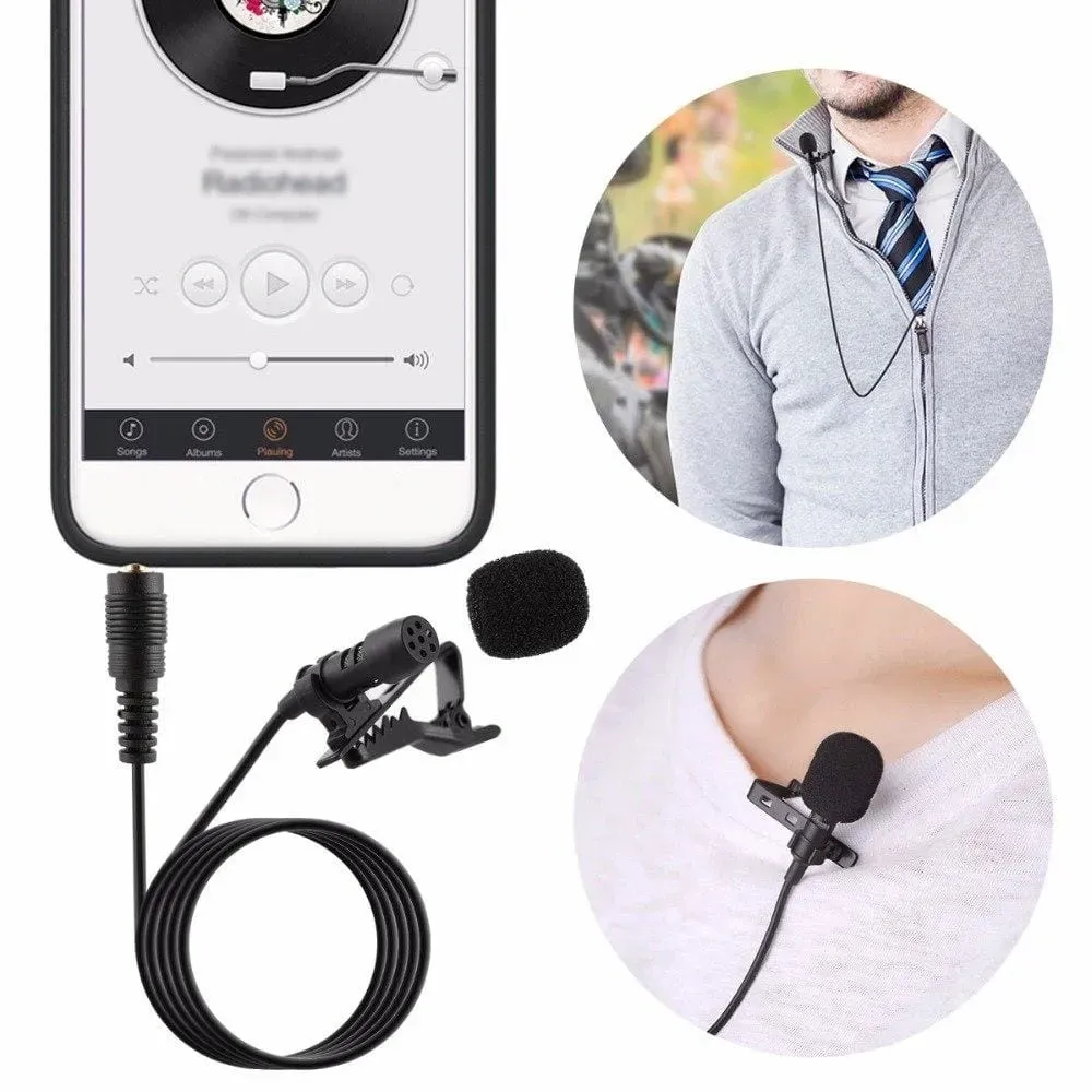 Professional Lavalier Mic 3.5mm suitable for mobile phones iPhone and other devices. View Gallery - Pakistan
