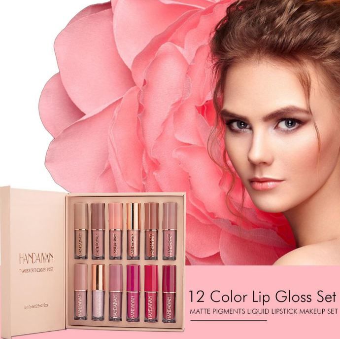 12 Colors HANDAIYAN Matte Liquid Lipstick Set View Gallery - Pakistan