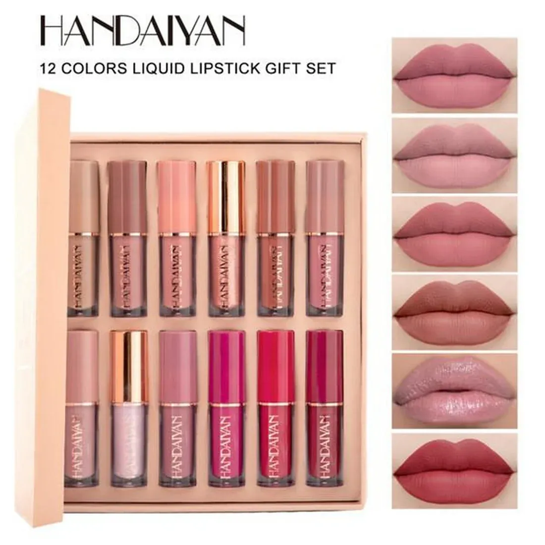 12 Colors HANDAIYAN Matte Liquid Lipstick Set View Gallery - Pakistan