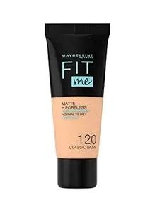 Maybelline New York Fit Me Matte &amp; Poreless Liquid Foundation 18ml Tube - 120 Classic Ivory - For Normal to Oily Skin View Gallery - Pakistan