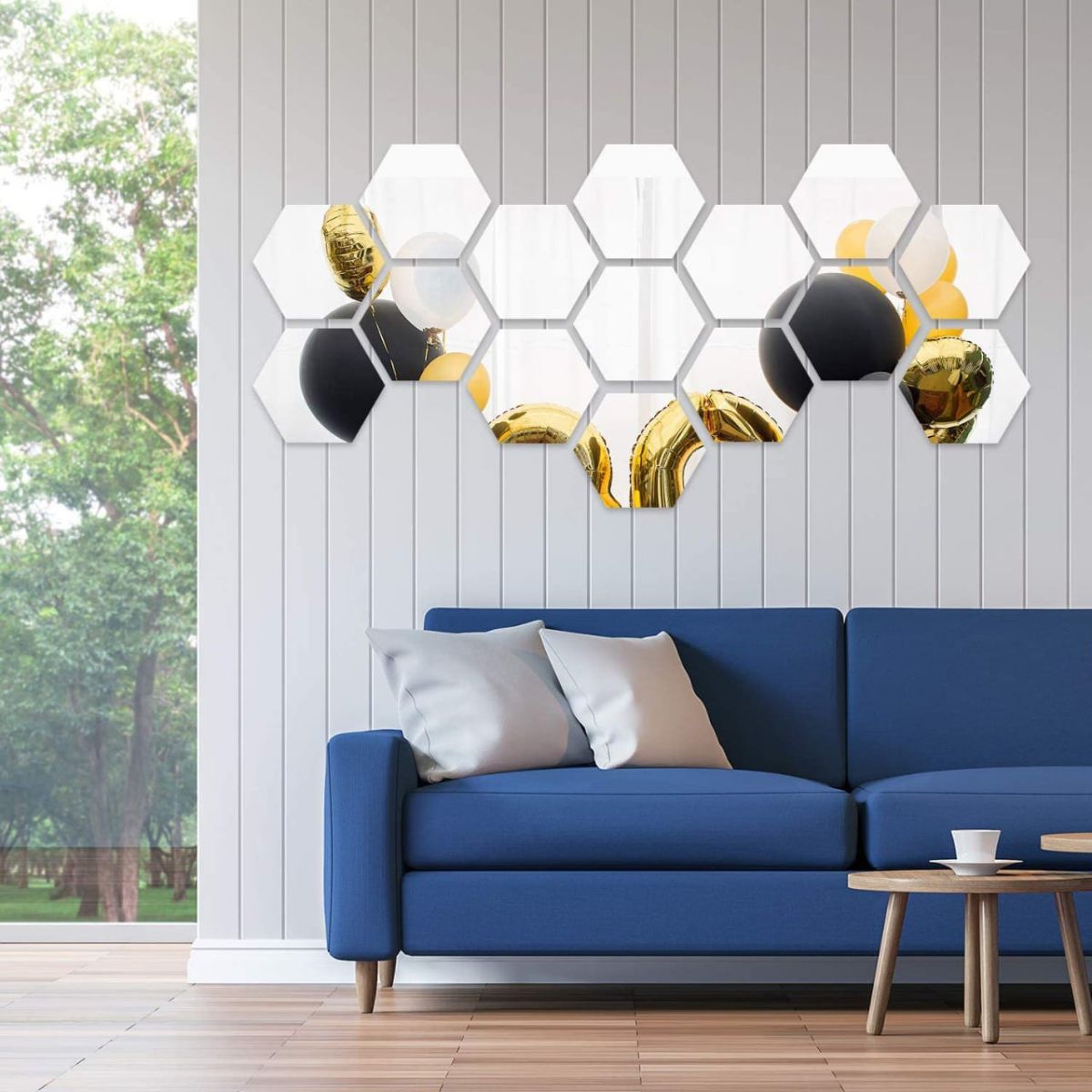 (pack of 12)  3d acrylic Hexagon Simple Mirror-Surface Geometric DIY Art Mural for Home Decoration Wall View Gallery - Pakistan
