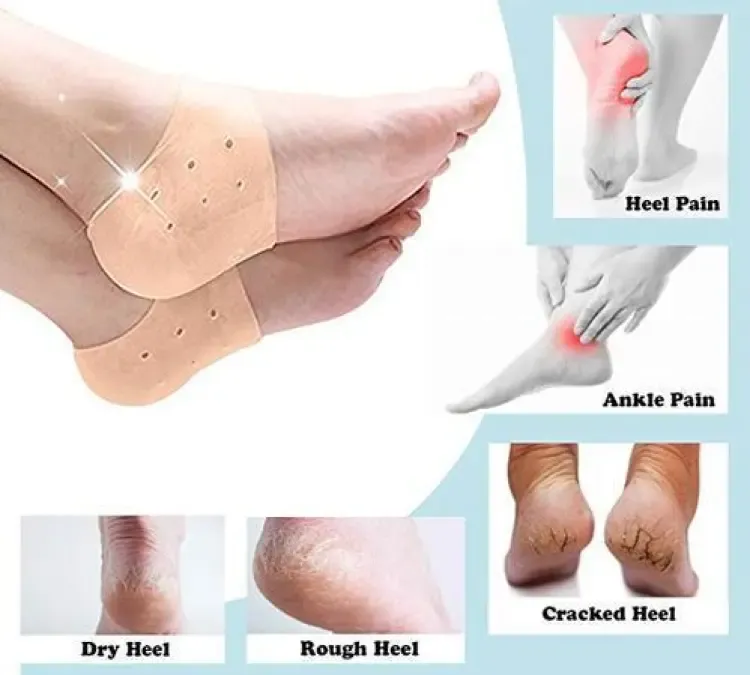 Pack of 2,Pair of half Heel Pain Anti Crack Silicone Set - Anti Crack  For Pain Relief Unisex View Gallery - Pakistan