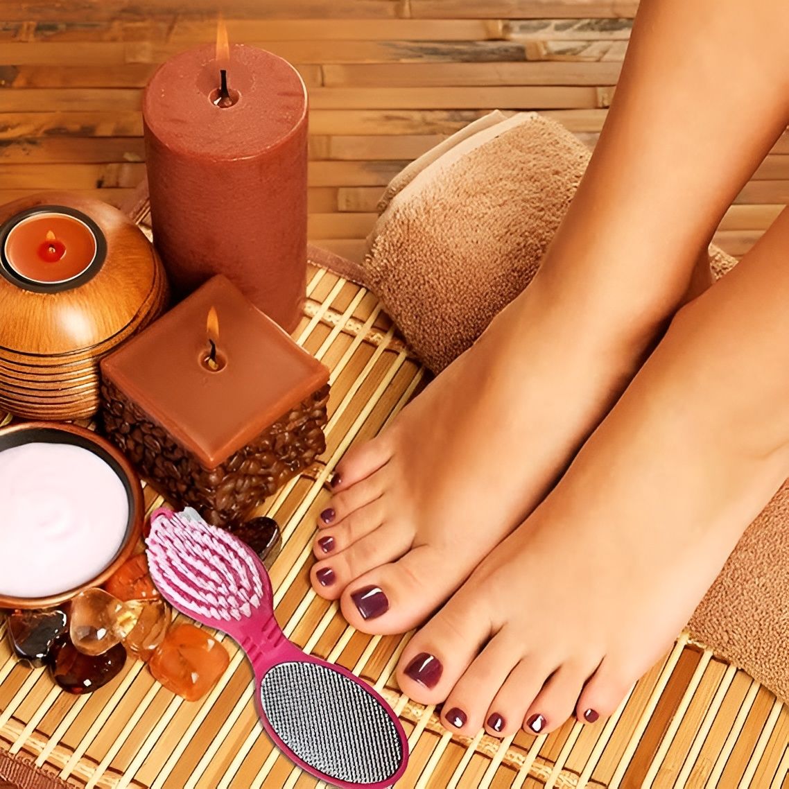 4 In 1 Foot scrubber | Multi Use Pedicure Paddle Brush - 4 Step Pedicure Cleanse, Scrub, File And Buff (Random color) View Gallery - Pakistan