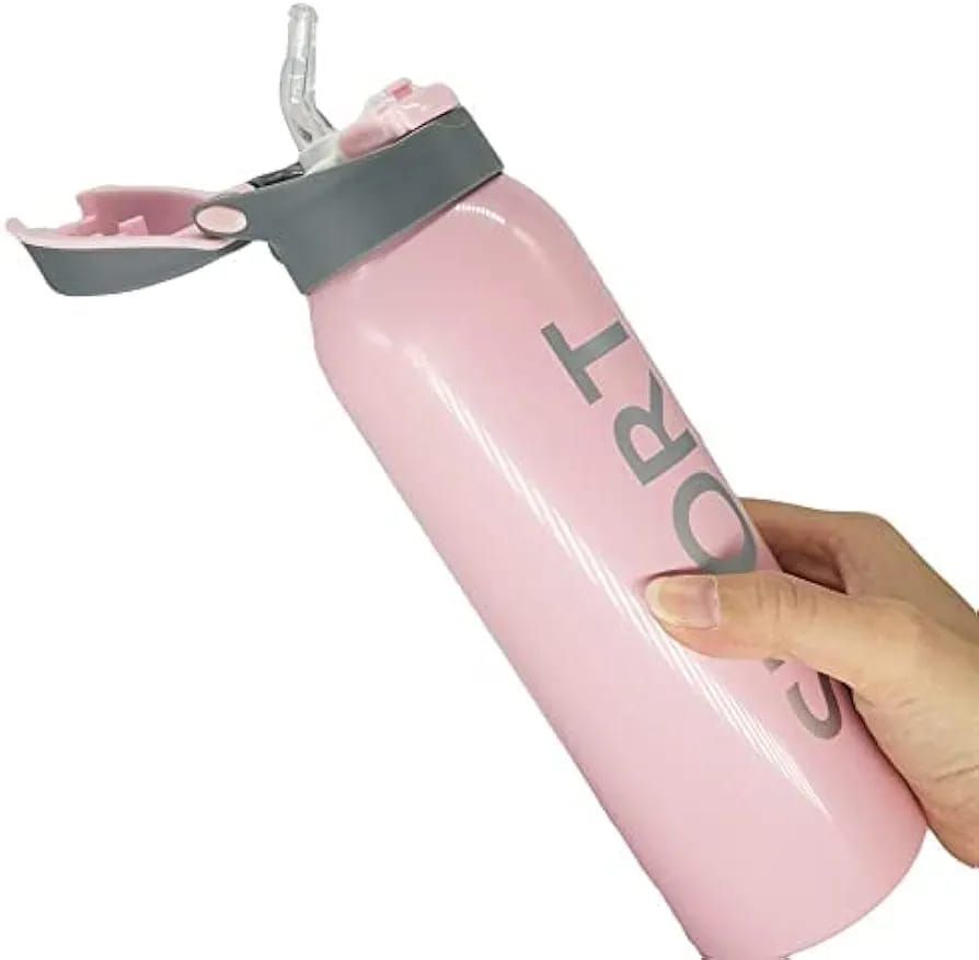 500ml Portable Sports Water Bottles Thermos With Straw (random color) View Gallery - Pakistan