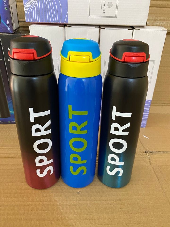 500ml Portable Sports Water Bottles Thermos With Straw (random color) View Gallery - Pakistan