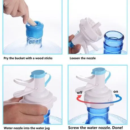 Portable Strong Water Dispenser Bottle Stand with Nozzle Tap (Random color) View Gallery - Pakistan
