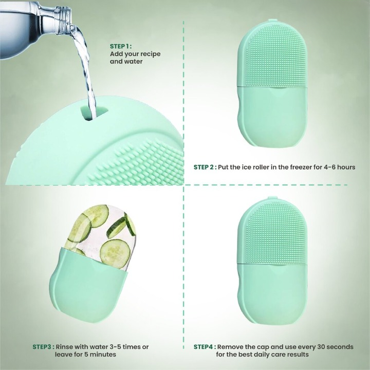 Silicone Cleansing Ice Lattice | Ice Roller Facial Massage | Ice Cube Roller with Scrub - Random color View Gallery - Pakistan