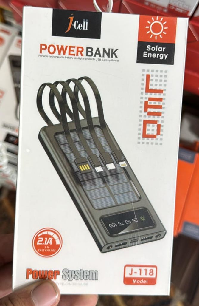 J-118 solar energy power bank 2.1A 10000 mAh View Gallery - Pakistan