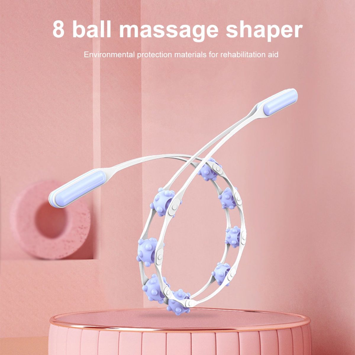 Multifunctional Bump Ball Full body massager | Muscle Relaxation Body Massage 8 Balls Ergonomic Handle Roller (Random color) View Gallery - Pakistan