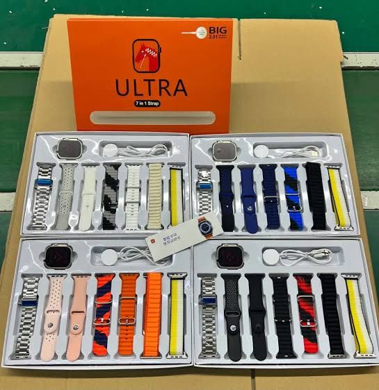 7 In 1 Ultra Smart Watch Series 8 Wireless Charging 7 Straps(Random color) View Gallery - Pakistan