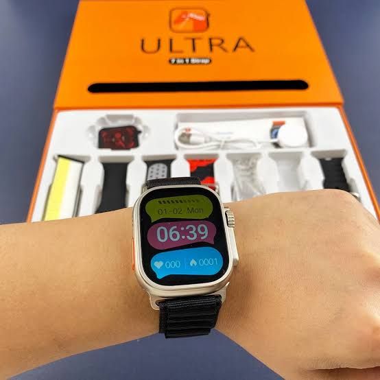 7 In 1 Ultra Smart Watch Series 8 Wireless Charging 7 Straps(Random color) View Gallery - Pakistan