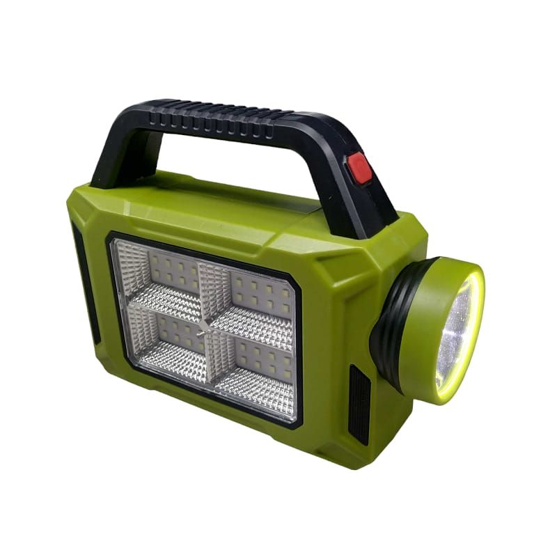 Rechargeable LED flashlight with solar panel - 6689A (Random color)