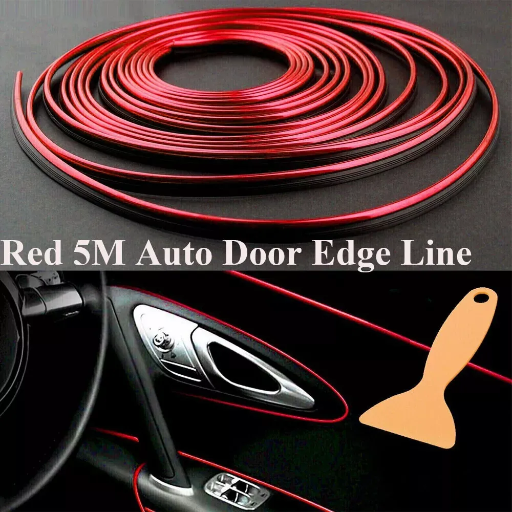 5Meter Cars Auto Accessories Dashboard Car Styling Interior Decoration Strips Molding Trim ( Red Color