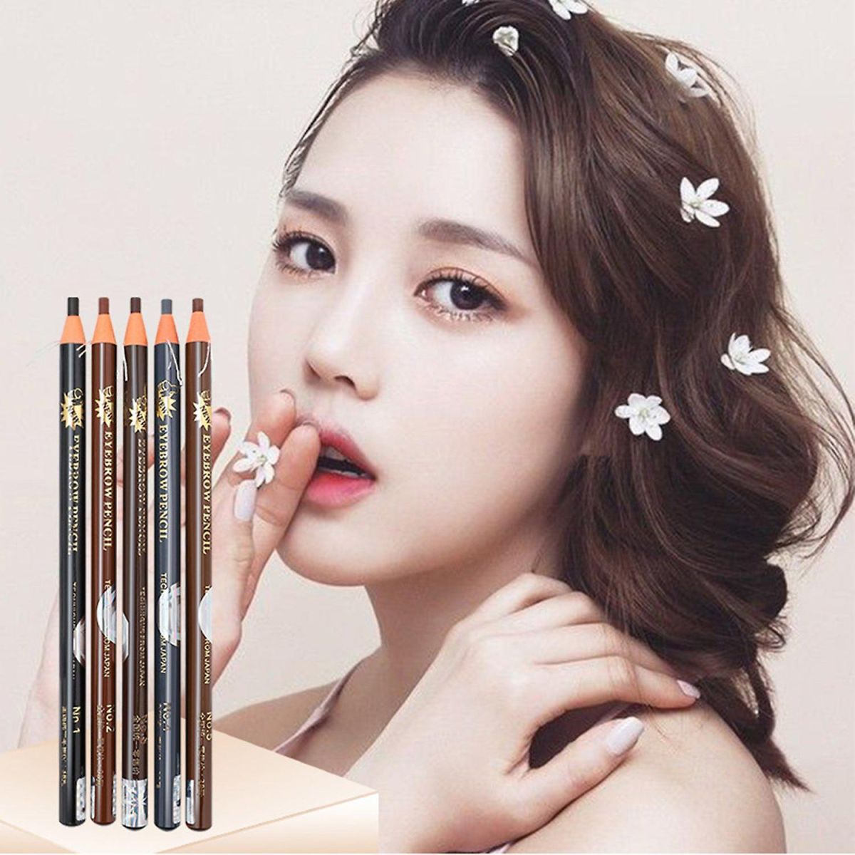 12 Pcs Waterproof Sweat-proof Eyebrow Pencil Non Smudge Long Lasting (Random Color) View Gallery - Pakistan