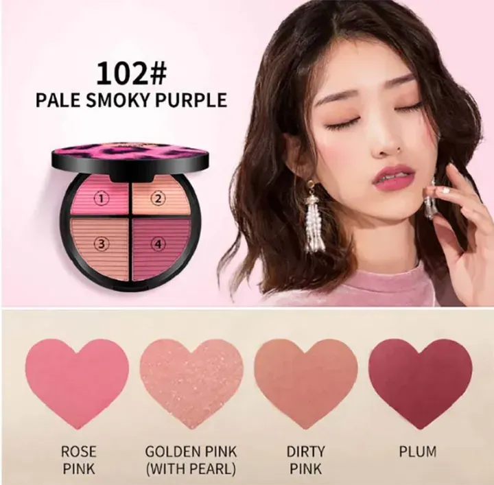 Kaxier New Four Color Blusher dyeing plates for professional pink console Makeup View Gallery - Pakistan