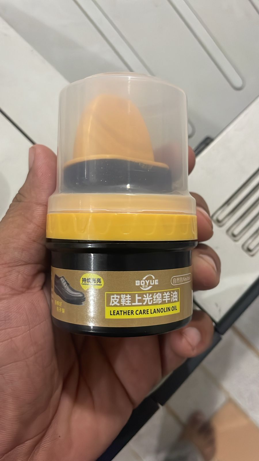 Black Leather Shoe Polish Cream with Sponge View Gallery - Pakistan