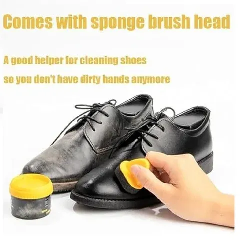 Black Leather Shoe Polish Cream with Sponge View Gallery - Pakistan