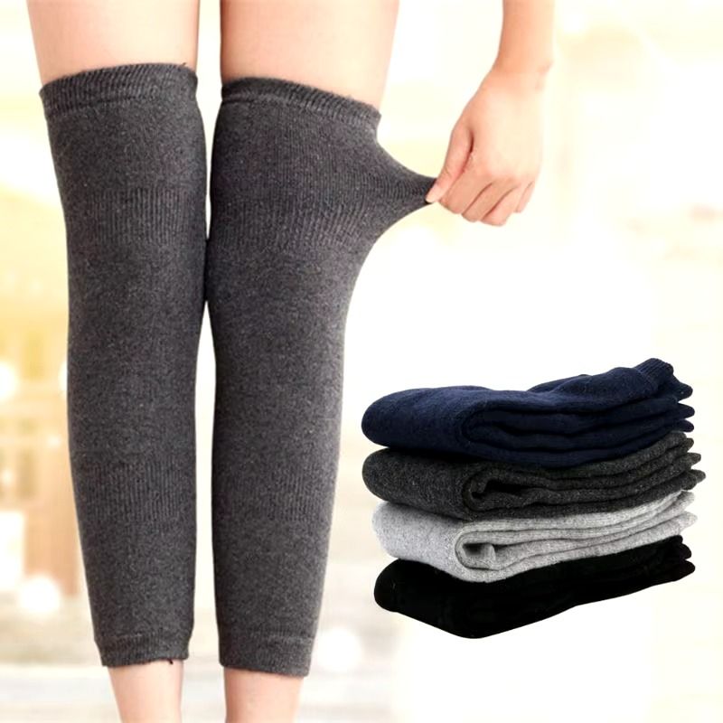 ( pair ) New Women Men Warm Cashmere Wool Knee Warmers Leg Thigh High