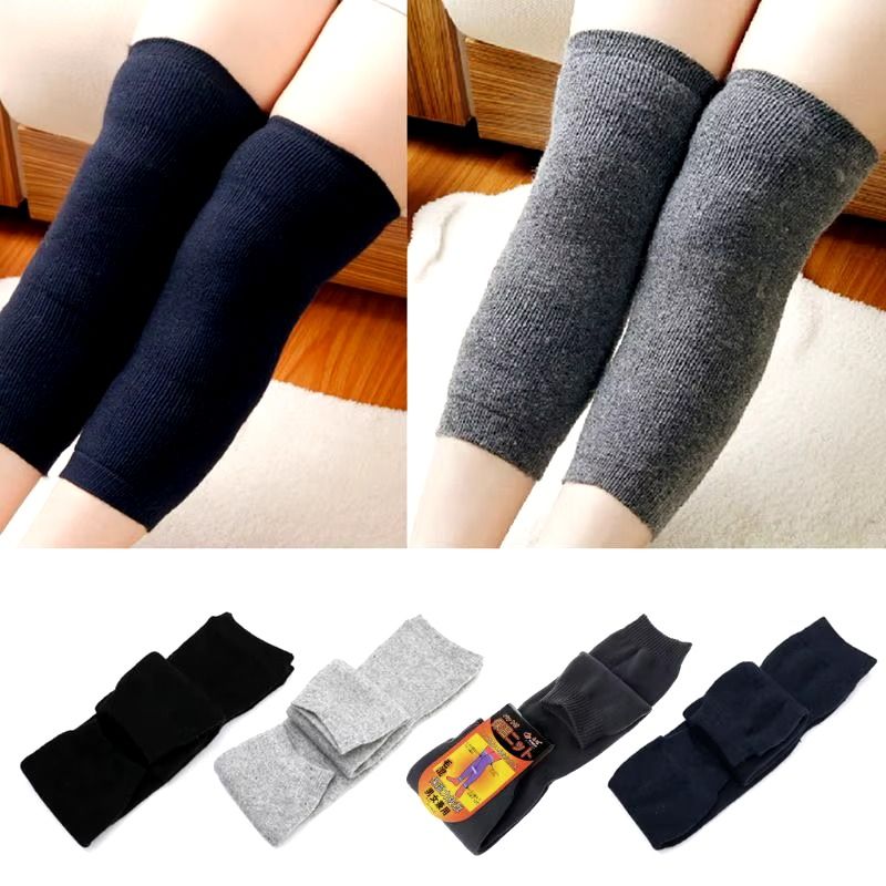 ( pair ) New Women Men Warm Cashmere Wool Knee Warmers Leg Thigh High View Gallery - Pakistan