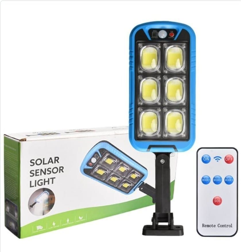 Solar Street COB Light With Sensor ZB-150B | Motion Sensor Security Streetlights for Parking Lot - Remote Control (Random color) View Gallery - Pakistan