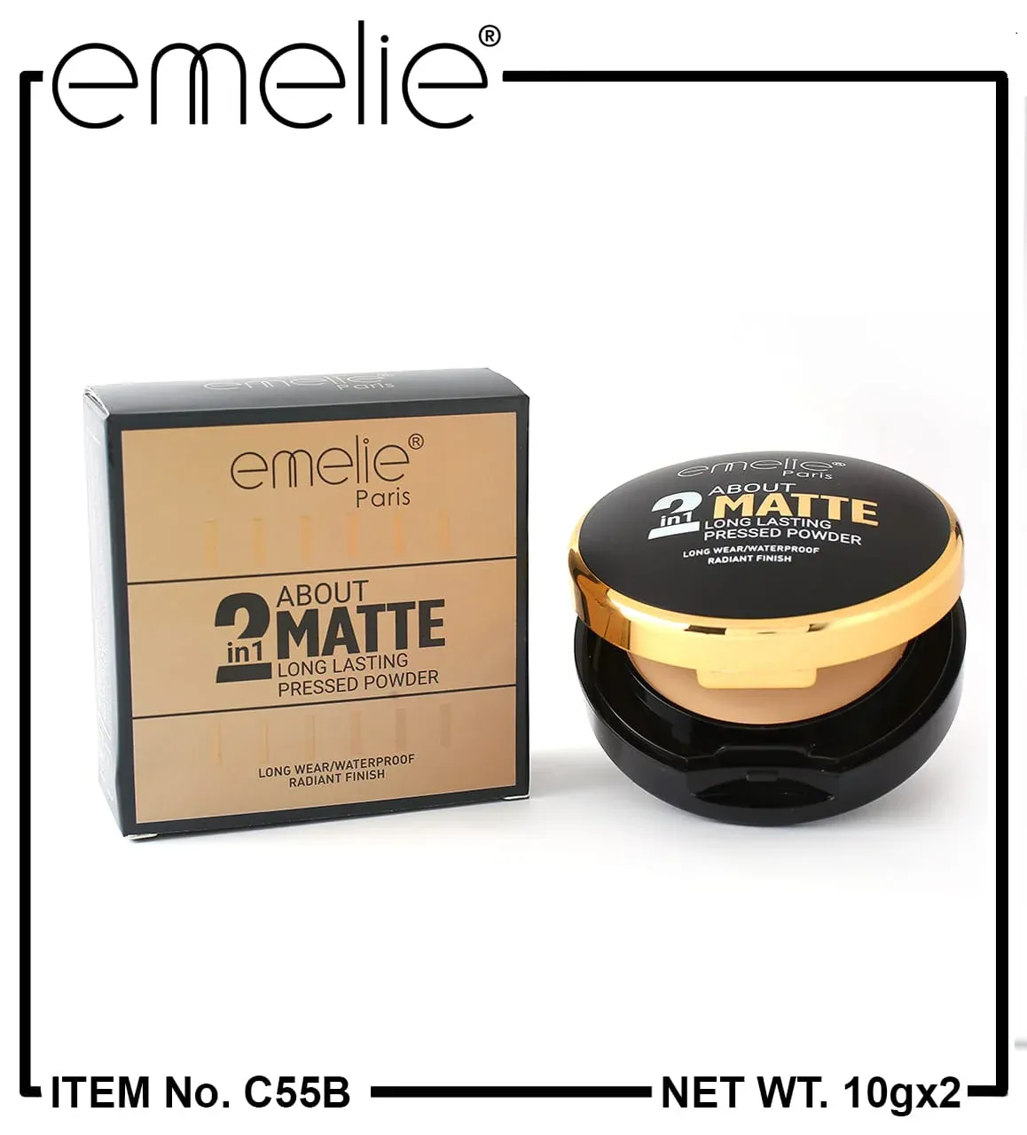 Emelie 2 in 1 Matte Pressed Powder View Gallery - Pakistan